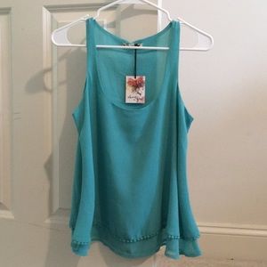 Summer blue sleeveless top